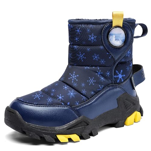 Black Friday Angebote 2024 - Gummistiefel Winter Thermo Winterschuhe Wasserdicht Weite H Schneeschuhe 34 36 Winterstiefel Schwarz rutschfest Schneestiefel Jungen 33 Stiefel Mädchen Schuhe Schneeboots von Kobilee