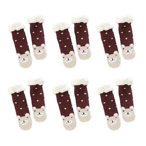 Blitzangebote des Tages, 6 Paare Weihnachtssocken Herren Schlafsocken Damen Kuschelsocken 39-42 Lustig Frauen Weihnachten Socken Hüttensocken Kuschelig Plüschsocken Warme Stoppersocken Weihnachts von Kobilee