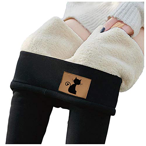 Kobilee Thermohose Damen Winter Warme Strumpfhose Strumpfhosen Thermo Gefütterte Thermoleggings Gefüttert Leggings Laufhose für Mit Taschen Freizeithose Jogginghose Leder Baumwolle Baggy von Kobilee