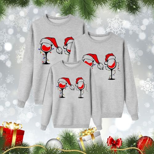 Kobilee Weihnachtsoutfit Familie Weihnachtspulli Damen Herren Weihnachtspullover Kinder Set Partner Pullover Weihnachten Lustige Lustig Christmas Sweater Weihnachtskleidung Partnerlook Baby Mädchen von Kobilee