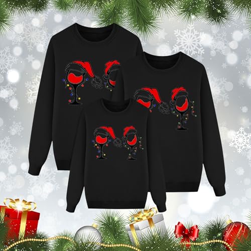 Kobilee Weihnachtsoutfit Familie Weihnachtspullover Herren Damen Kinder Weihnachtspulli Set Weihnachtskleidung Pärchen Familien Weihnachts Pullover Weihnachten Outfit Baby Partnerlook Strickpullover von Kobilee