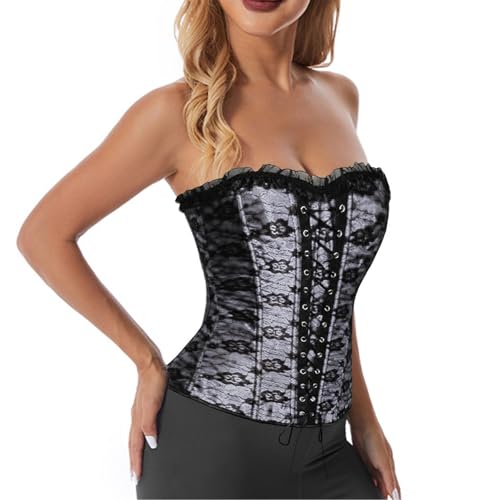 Sale Angebote: Brown Corset Weißes Korsett Kleid Grünes Schwarzes Corsage Damen Black Korsagen & Bustiers für Red Vampir Kostüm Sexy Vampire Oberteil Weiß Pink Piratenkostüm Korsettkleid von Kobilee