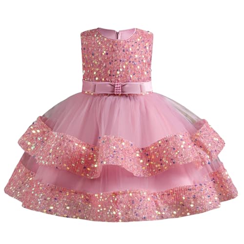 Warehouse Deal: Prinzessin Kleid Mädchen - Paillettenkleid Cocktail Dance Ballkleid Glitzerkleid Festkleider Partykleid für Hochzeit Brautjungfer Blumenmädchen Geburtstag Party Fasching von Kobilee