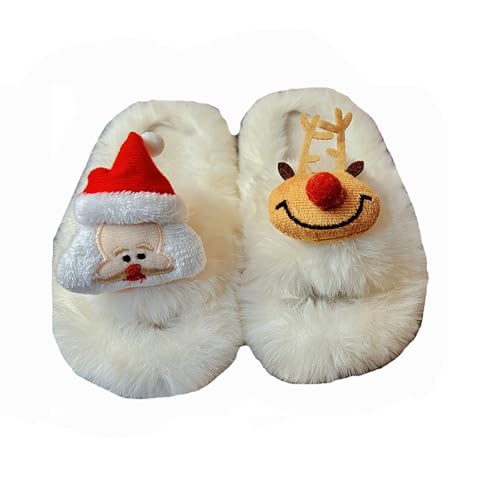 Weihnachten Sale - Kinder Tier Rentier Weiche Plüsch Warme Winter Hausschuhe Weihnachten Santa Pantoffeln Kuschelhausschuhe Süße Tierhausschuhe Christmas Slippers für Jungen Mädchen Größe 35 von Kobilee