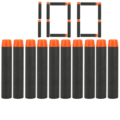 100Darts Pfeile für Nerf Zubehör 7.2cm Pfeile Refill Bullets Darts - geeignet für N-Strike/Elite/X- Shot Blasters Spielzeugpistole Dart Blaster Schwarz von König Design