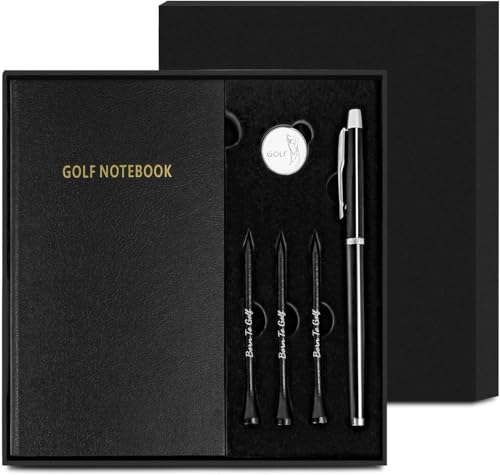 KOFULL Golf-Scorekarten-Halter, Golf-Scorekartenbuch, Golf-Scorekarten-Buch, Set mit Golfstift, Golfball-Markierung und Golf-Tees, Golf-Geschenke für Herren KOFULL Golf-Scorekarten-Halter, Golf-Scorekartenbuch, Golf-Scorekarten-Buch, Set mit Golfstift, Golfball-Markierung und Golf-Tees, Golf-Geschenke für Herren von Kofull
