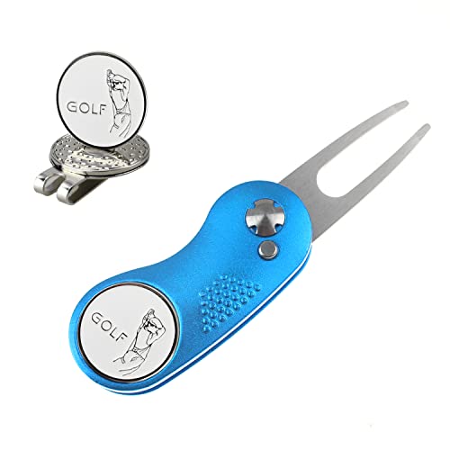 Kofull Golf Pitchgabel +2 Ball Marker+ 1 hat Clip Reparatur Pitchgabel Switchblade Golf Grün Reparatur Gabel tragbar und klappbar Pitch - 1 Stück Blau Kofull Golf Pitchgabel +2 Ball Marker+ 1 hat Clip Reparatur Pitchgabel Switchblade Golf Grün Reparatur Gabel tragbar und klappbar Pitch - 1 Stück Blau von Kofull