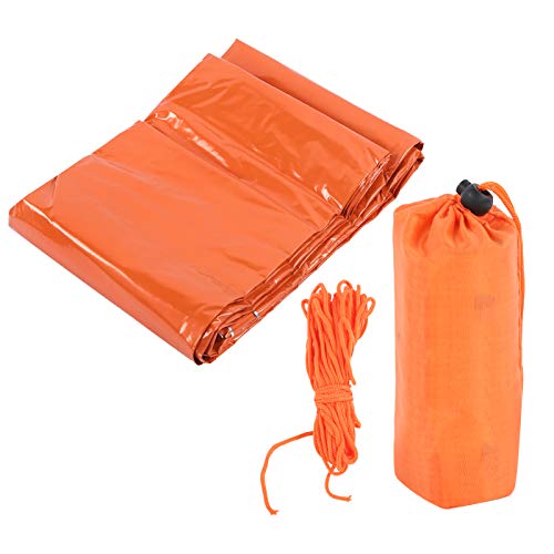 Koieam Campingzelt, Notfallzelt, Outdoor-Campingzelt, Outdoor-Camping, tragbares Notfallzelt, Schlafsack, hält warm, wasserdicht, Orange von Koieam