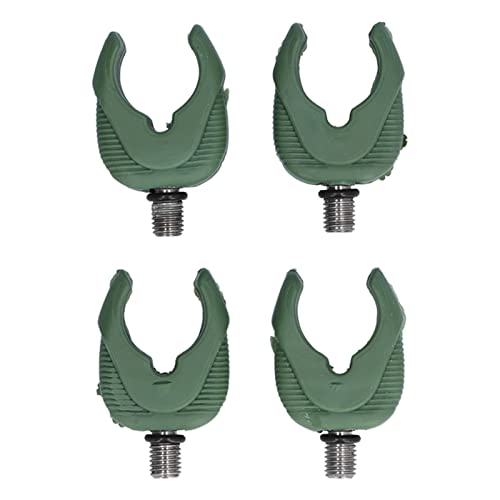 Koieam Rutenhalter, 4 Stück Karpfen-Angelrutenauflage Silicas Gel Rutenkolbenauflage Griffe Angelrutenhalter mit M3/8-Gewinde (OD Green) von Koieam