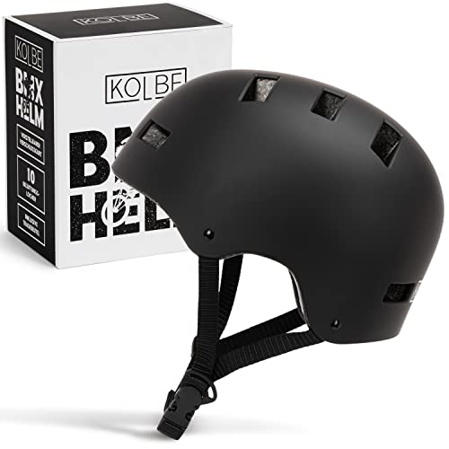 Kolbe ® BMX Helm - Skaterhelm Kinder, Herren und Damen mit verstellbarem Verschlussgurt [2022] - Skateboard Helm mit Belüftungslöchern - Skate Helm - Skaterhelm Kinder Jungen von Kolbe