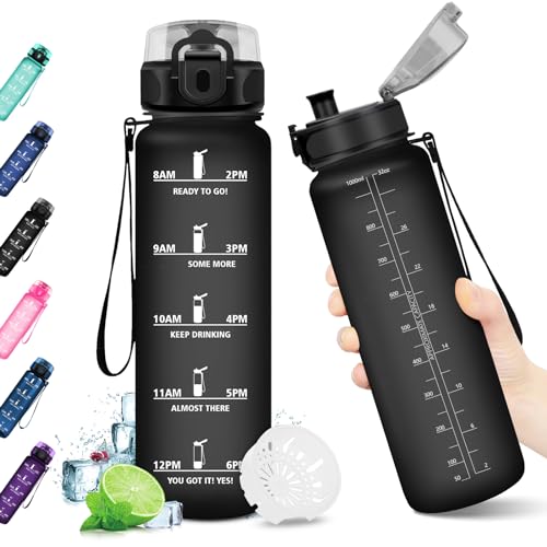 KollyKolla Trinkflasche 1L Kohlensäure Geeignet, Wasserflasche mit Zeitmarkierungen und Filter, Sport Trinkflasche Auslaufsicher, Sportflasche, Kinder, Erwachsener, Camping, Gym, Büro, Yoga, Fitness KollyKolla Trinkflasche 1L Kohlensäure Geeignet, Wasserflasche mit Zeitmarkierungen und Filter, Sport Trinkflasche Auslaufsicher, Sportflasche, Kinder, Erwachsener, Camping, Gym, Büro, Yoga, Fitness von KollyKolla