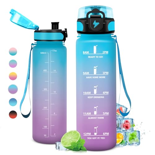 Trinkflasche Kinder 500ml, Trinkflasche mit Zeitmarkierung und Filter, Auslaufsicher Wasserflasche Kohlensäure Geeignet für Fahrrad, Schule, Maedchen, Sport Trinkflasche Kinder 500ml, Trinkflasche mit Zeitmarkierung und Filter, Auslaufsicher Wasserflasche Kohlensäure Geeignet für Fahrrad, Schule, Maedchen, Sport von KollyKolla