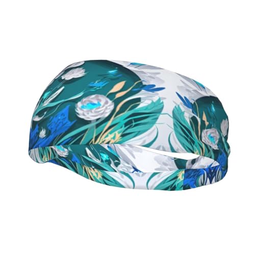 Wicking Stretchy Blue Fly Libellen-Print Athletic Schweißband für Damen und Herren, atmungsaktiv, leicht von KoloQren