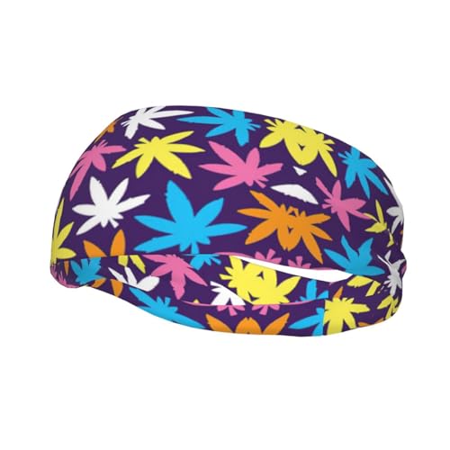 Wicking Stretchy Bright Colorful Weed Pattern Print Athletic Sweatband for Men and Women,Breathable Lightweight Head Wrap Wicking Stretchy Bright Colorful Weed Pattern Print Athletic Sweatband for Men and Women,Breathable Lightweight Head Wrap von KoloQren