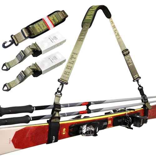 Kolti Adjustable Ski Shoulder Carrier, Snowboard Handle Straps, Skiing Accessory for Easy Transportation of Your Ski Gear - Feel Comfortable Walking to & from The Mountain - Adjustable Size Kolti Adjustable Ski Shoulder Carrier, Snowboard Handle Straps, Skiing Accessory for Easy Transportation of Your Ski Gear - Feel Comfortable Walking to & from The Mountain - Adjustable Size von Kolti