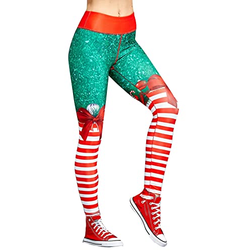 Koly-Hundebett Damen Weihnachten Leggings Hohe Taille Digitaldruck Yoga Leggings Elegant schlanke Blickdichte Sport Leggins Skinny Elastische Freizeit Fitness Leggings Weihnachten Hosen von Koly-Hundebett