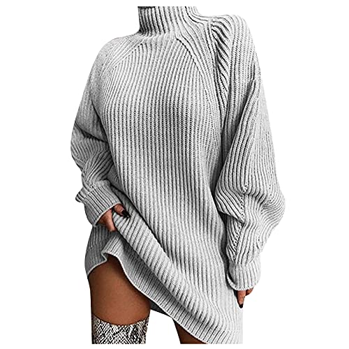 Koly-Hundebett Kolylong Rollkragen Strickkleid Damen Langarm pulloverkleid Einfarbige Winterkleid Lockere Passform Etuikleid Pulli Herbst Winter Minikleid Strickpullover Kleider, Grau, XL Koly-Hundebett Kolylong Rollkragen Strickkleid Damen Langarm pulloverkleid Einfarbige Winterkleid Lockere Passform Etuikleid Pulli Herbst Winter Minikleid Strickpullover Kleider, Grau, XL von Koly-Hundebett