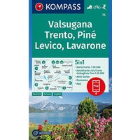 Kompass Verlag WK 75 Valsugana - Trento, Piné, Levico, Lavarone von Kompass Verlag