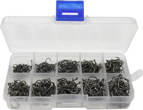 Kompassswc 500 Stück Angelhaken geschärft Kohlenstoffstahl Haken langlebig Fisch Haken mit Organizer Box Angeln Zubehör Set Kompassswc 500 Stück Angelhaken geschärft Kohlenstoffstahl Haken langlebig Fisch Haken mit Organizer Box Angeln Zubehör Set von Kompassswc