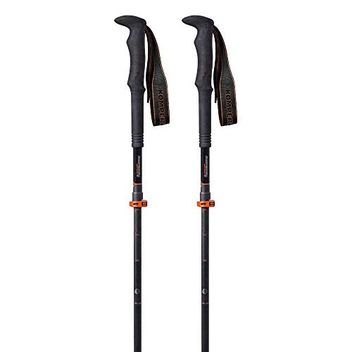 Komperdell Unisex – Erwachsene Faltstock Carbon FXP.4 Exp. Vario Wanderstock, Schwarz, 105-125 cm von Komperdell