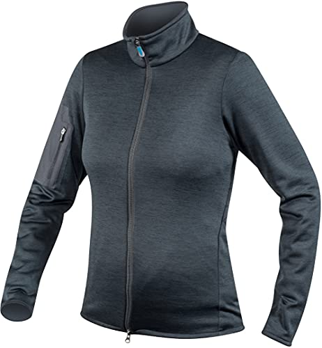 Komperdell Full Zip Sweater Damen Protektorenjacke (Black/Blue,S) von Komperdell