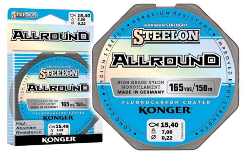 Konger Angelschnur Allround Fluorocarbon Coated Spule 150m Monofile (0,22mm / 7,00kg) von Konger