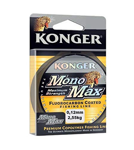 Konger Angelschnur MONOMAX FLUOROCARBON Coated 0,12mm-0,50mm/150m Spule Monofile (0,12mm / 2,55kg) von Konger