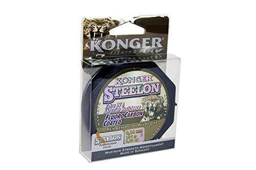 Konger Angelschnur STEELON FLUOROCARBON Spule 150m Monofile (0,14mm / 3,30kg) von Konger