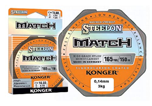 Konger Angelschnur STEELON Match Fluorocarbon Coated Monofile 150m (0,14mm / 3kg) von Konger
