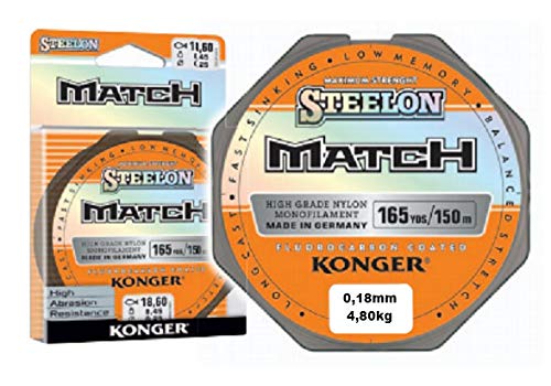 Konger Angelschnur STEELON Match Fluorocarbon Coated Monofile 150m (0,18mm / 4,80kg) von Konger