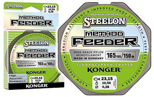 Angelschnur KONGER Steelon Method Feeder Fluorocarbon Coated Monofile Spule 150m 0,18-0,30mm Feederschnur Feeder Methode TOP! (0,28mm / 10,50kg) von Konger