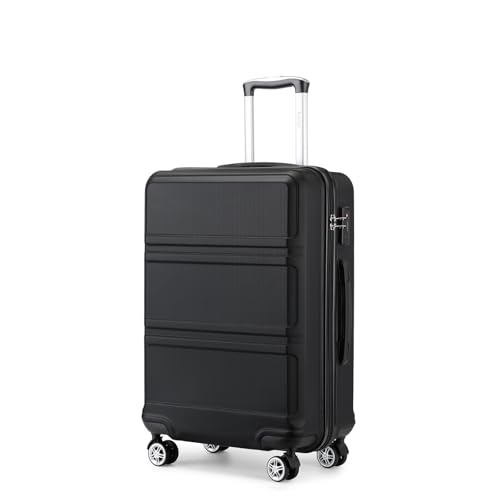 Kono Koffer Trolley Hartschale Handgepäck Zwillingsrollen Leichtgewicht ABS Kabinentrolley Reisekoffer Zahlenschloss 55cm(schwarz) Kono Koffer Trolley Hartschale Handgepäck Zwillingsrollen Leichtgewicht ABS Kabinentrolley Reisekoffer Zahlenschloss 55cm(schwarz) von KONO