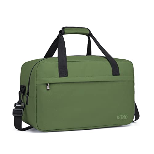 Kono Holdall Kabinengepäck Untersitz Ryanair Flugtragetasche Unisex Sport Reise Duffels Tasche, grün, M, Handgepäcktasche von KONO