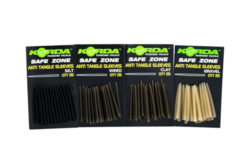 Korda Safe Zone Anti Tangle Sleeves - 25 Tubes, Sleeves, Gummischlauch für Karpfenmontagen, Farbe:Clay von Korda