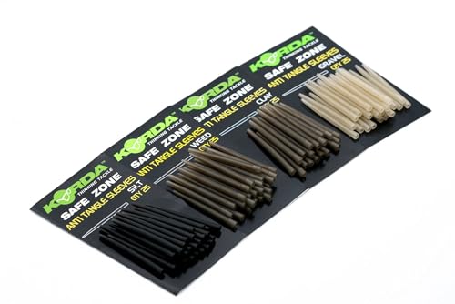 Korda Safe Zone Anti Tangle Sleeves - 25 Tubes, Sleeves, Gummischlauch für Karpfenmontagen, Farbe:Gravel von Korda