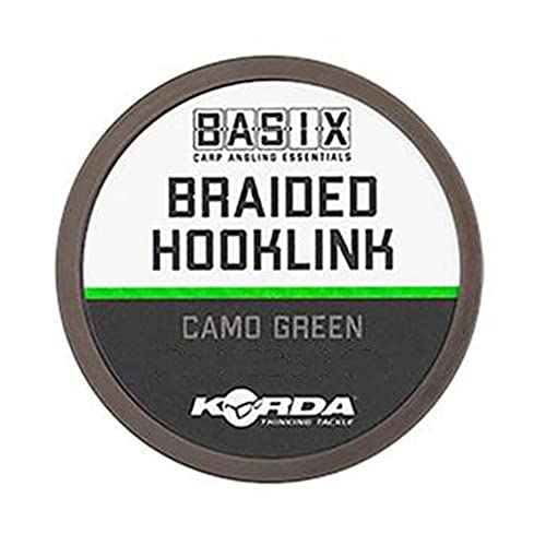 Korda Basix Braided Hooklink Camo Green 10m 18lb KBX012 Vorfach Vorfachmaterial Karpfenvorfach von Korda