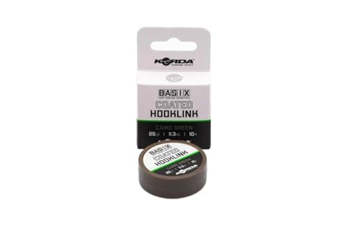 Korda Basix Coated Hooklink 8,2 kg, 10 m, Camo Green beschichtetes Geflecht für Karpfenangeln, weich und geschmeidig mit Anti-Verhedderungseigenschaften, ideal für Bodenköder, Wafters und Pop-Ups Korda Basix Coated Hooklink 8,2 kg, 10 m, Camo Green beschichtetes Geflecht für Karpfenangeln, weich und geschmeidig mit Anti-Verhedderungseigenschaften, ideal für Bodenköder, Wafters und Pop-Ups von Korda
