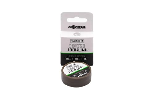 Korda Basix Coated Hooklink Camo Green 10m 25lb KBX011 Vorfach Vorfachmaterial Karpfenvorfach von Korda