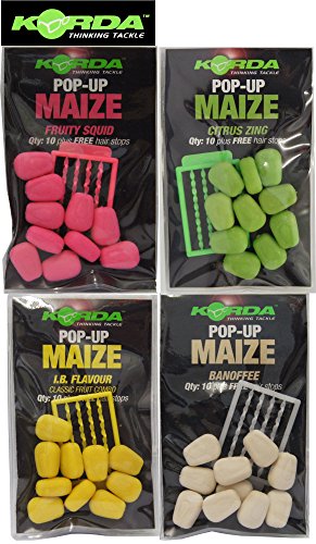 Korda Fake Pop-up Maize (10 Stück), künstlicher Mais, Karpfenköder, Angelköder zum Karpfenangeln, Farbe:pink von Korda