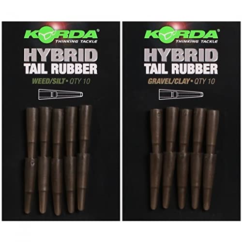 Korda Hybrid Tail Rubber - 10 Tubes, Farbe:Weed/Silt von Korda
