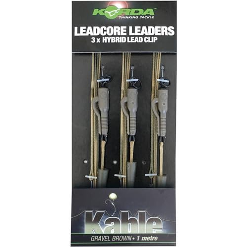 Korda Leadcore Leaders Hybrid Lead Clip QC Swivel Gravel Brown LLHQG Vorfach Montage von Korda