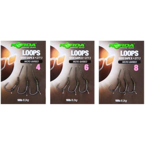 Korda Loop Rigs DF Wide Gape 18lbs - 3 Karpfenrigs, Größe:4 Korda Loop Rigs DF Wide Gape 18lbs - 3 Karpfenrigs, Größe:4 von Korda