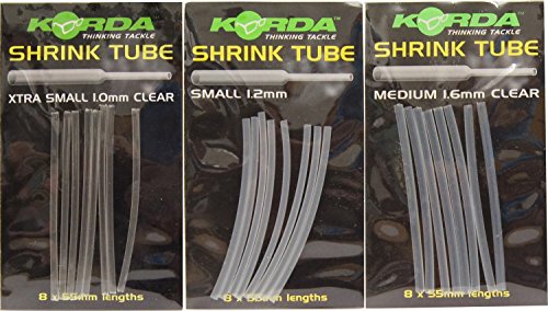 Korda Shrink Tube Clear Schrumpfschlauch Karpfen Rigs Karpfenrigs Angelzubehör Schrumpf-Schlauch Shrinktube Karpfenmontage, Durchmesser:1.60mm von Korda