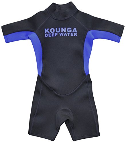 Kounga Jungen Deep Water Neoprene Shorty Neoprenanzug, schwarz/blau, Größe 6 von Kounga