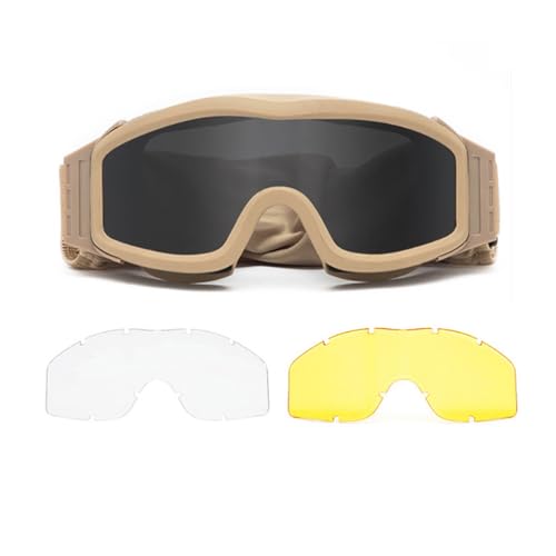 Koyheng Taktische Airsoft-Paintball-Anti-Beschlag-Brille, mit 3 austauschbaren Objektiv-Schutzbrillen Koyheng Taktische Airsoft-Paintball-Anti-Beschlag-Brille, mit 3 austauschbaren Objektiv-Schutzbrillen von Koyheng