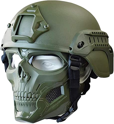 PJ Tactical Fast Helm Und Verstellbare Airsoft Maske Totenkopf Vollgesichtsmaske Geeignet Für Airsoft Paintball, Halloween, Rollenspiele, Kostümpartys Und Filmrequisiten PJ Tactical Fast Helm Und Verstellbare Airsoft Maske Totenkopf Vollgesichtsmaske Geeignet Für Airsoft Paintball, Halloween, Rollenspiele, Kostümpartys Und Filmrequisiten von Koyheng