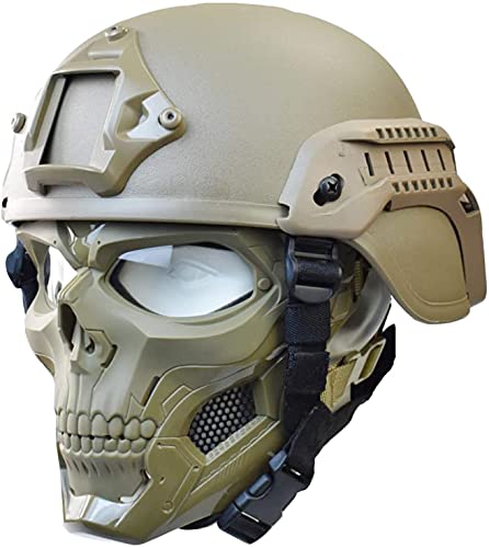 PJ Tactical Fast Helm Und Verstellbare Airsoft Maske Totenkopf Vollgesichtsmaske Geeignet Für Airsoft Paintball, Halloween, Rollenspiele, Kostümpartys Und Filmrequisiten PJ Tactical Fast Helm Und Verstellbare Airsoft Maske Totenkopf Vollgesichtsmaske Geeignet Für Airsoft Paintball, Halloween, Rollenspiele, Kostümpartys Und Filmrequisiten von Koyheng