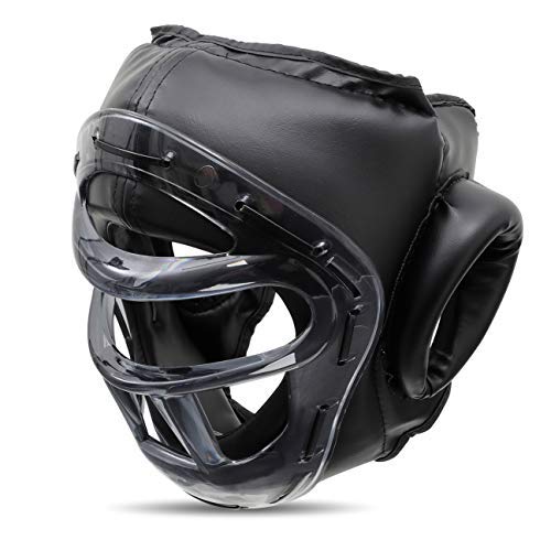 Krav Maga Schwarz das Gesicht Bedeckend Waffen Kopfschutz mit Klar Optisch Gitter - Schwarz, XL Krav Maga Schwarz das Gesicht Bedeckend Waffen Kopfschutz mit Klar Optisch Gitter - Schwarz, XL von Krav Maga