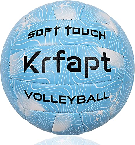 Krfapt Volleyball Beachvolleybälle offizieller Größe 5,Touch Volley Ball Training für Outdoor Indoor Spiel Blau Krfapt Volleyball Beachvolleybälle offizieller Größe 5,Touch Volley Ball Training für Outdoor Indoor Spiel Blau von Krfapt