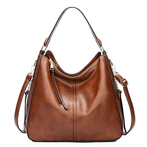 Kris Anna Damen Hobo Eimer Schultertasche aus PU Leder Braun EINWEG Kris Anna Damen Hobo Eimer Schultertasche aus PU Leder Braun EINWEG von Coolives
